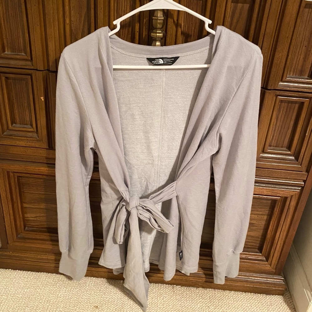 The North Face gray cardigan size large